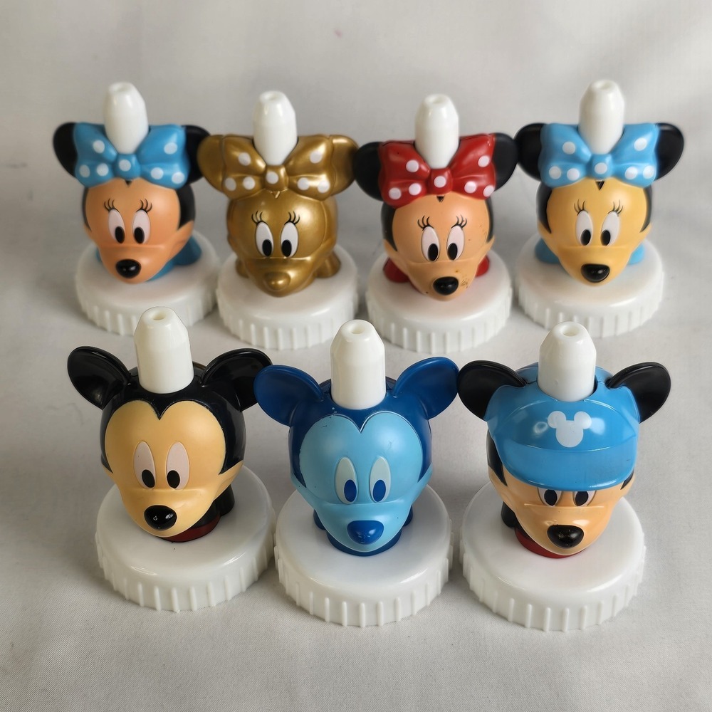 Good 2 Grow Juice Toppers Lot Of 7 Mickey Mouse Minnie Mouse